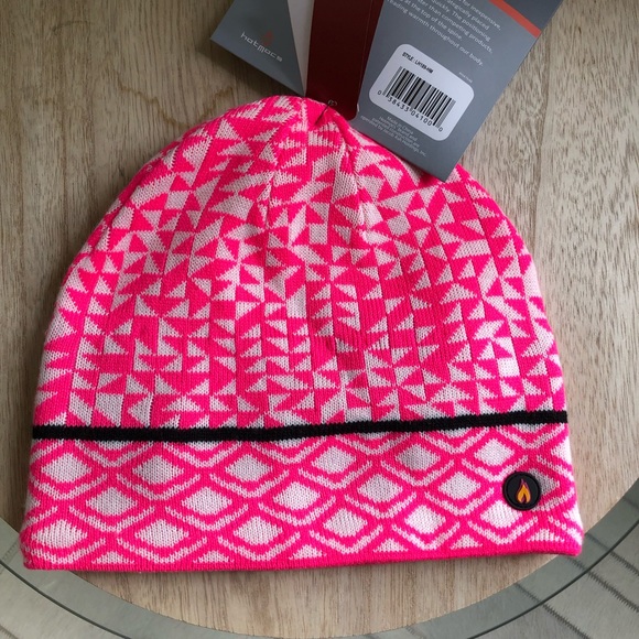 Hotmocs Pink/White Jacquard Beanie - Like-New! - Picture 1 of 7